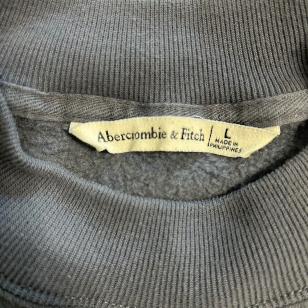 Abercrombie & Fitch Womens Mock Neck Sweatshirt Blue Gray‎ Raglan Pullover Large - Picture 5 of 6